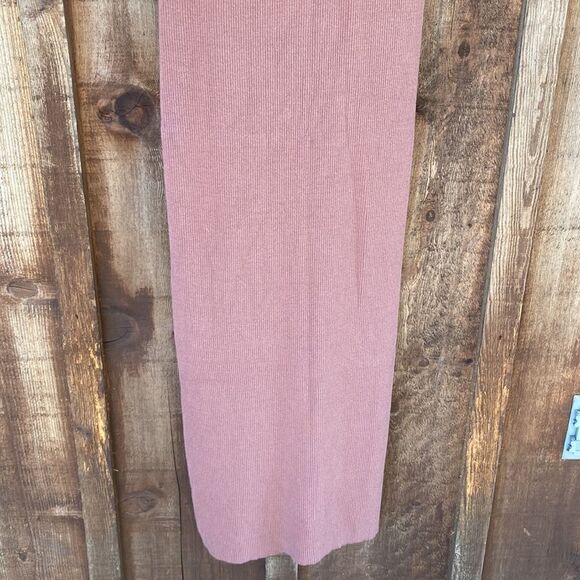 House of Harlow V-neck Ribbed Knit Short Sleeve Bodycon Maxi/midi Slit Dress - Picture 4 of 8